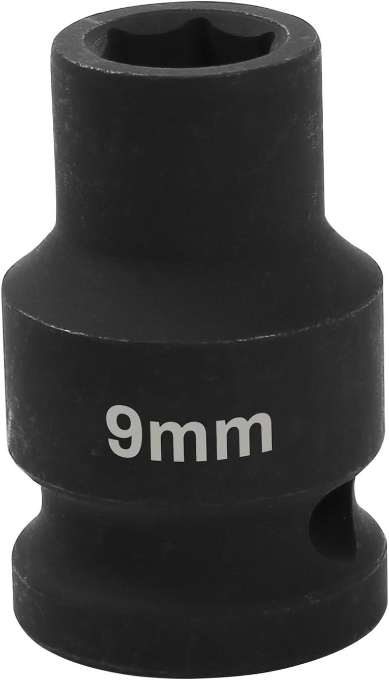 SUNKOO 1/2 Inch Drive 9mm Deep Impact Socket, CR-MO 6 Point Heavy Duty Metric Axle Nut Socket for Easy Removal of Axle and Wheel Hub Nuts - Image 1